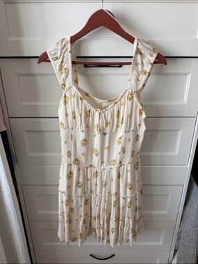 Aeropostale Cream Mini Dress with Yellow Floral Print